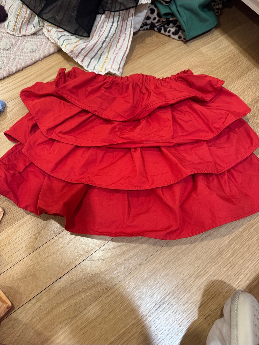 Crewcuts Red Tiered Ruffle Skirt